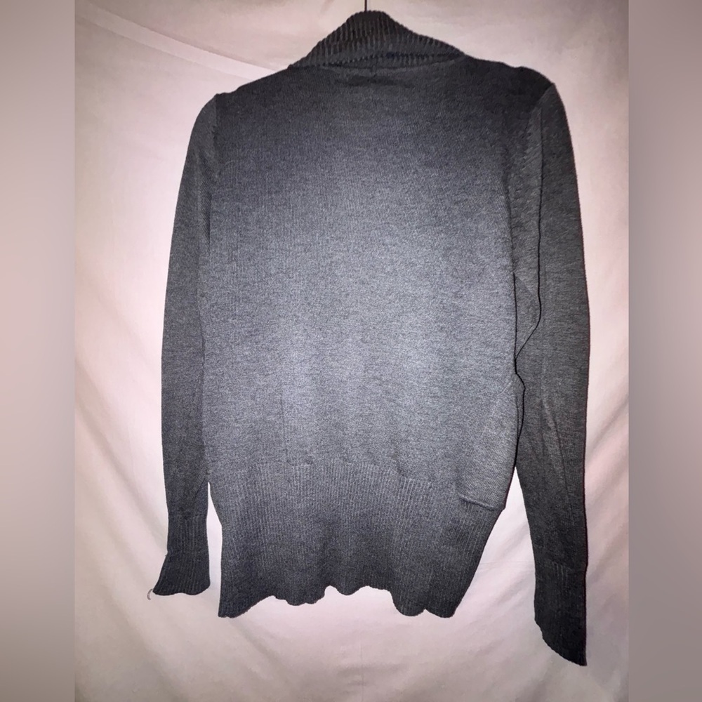 Say What? Heather Gray Ribbed Cardigan - Picture 8 of 8